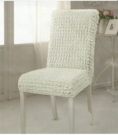 Resim Krem Bürümcük Sandalye Kılıfı 6'lı 