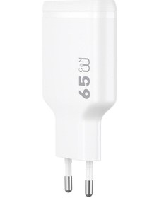 Resim Wiwu Wi-g035 Essen Slim Serisi Gan Tech Pd Hızlı Şarj Özellikli Şarj Başlığı 65w Beyaz 