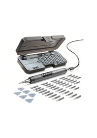 Resim Honeybeeshop 46lı 1 Arada Turuncu Lcd Ekranlı Led Işıklı Mini Kablosuz Sessiz Şarj Edilebilir Elektrikli Vidalama Seti Ev Kullanımı Alet Takımı 