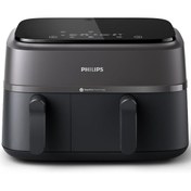 Resim Philips Versuni Çift Hazneli 3000 Serisi Çift Hazneli Airfryer, 3L + 6L, NA350/00 , LED EKRAN 