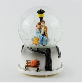 Resim Seninle Bir Ömür Pilli Müzikli Işıklı Kar Küresi Orta Boy 
