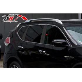 Resim KORAY EXCLUSİVE Nissan X-trail 2010-2015 Karbon Kapı Direği Kaplaması Cam Direği Şık Görünüm 8 Parça 