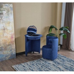 Resim Elisa Makyaj Masalı Aynalı Organizerli Yumuşak Kumaşlı Kırlentli Renk Seçenekli Puf - Bench / Makyaj Masası E18 