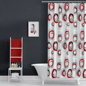 Resim Zethome Evdy Banyo Duş Perdesi 4954 Karma Tek Kanat 1X110X200 