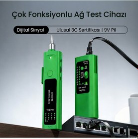 Resim Veggieg V-e112 Çantalı Kablo Bulucu Ve Poe Destekli Ethernet Ağ Kablosu Test Cihazı 