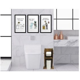 Resim Bk Home Doğal Masif Ahşap Tuvalet Kağıtlığı Ve Dekoratif 3’Lü Ahş (551081156) 