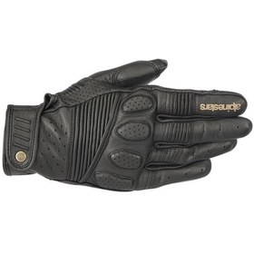 Resim Alpinestars Crazy Eight Korumalı Deri Motosiklet Eldiveni Siyah 