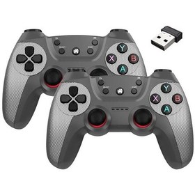 Resim Gri-yüksek Kaliteli 2.4g Kablosuz Çift Oyun Denetleyicisi M8/gd10/g11 Pro/x2 Oyun Çubuğu İçin Linux/android Telefon Gamepad Joystick 