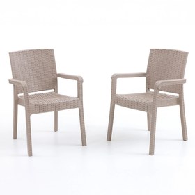 Resim Evdemo King 2'li Rattan Sandalye Cappuccino 