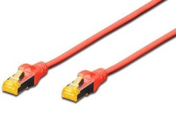 Resim DK-1644-A-0025/R Digitus CAT 6A S-FTP Patch Kablosu, Halogenfree, Cu, AWG 26/7, 0.25 metre , kırmızı renk 