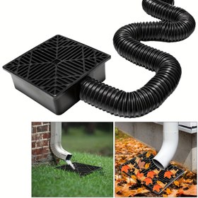 Resim 1pc Catch Basin Downspout, Drain Pipe Adapter, Outdoor Sewage Pipe, Downspout Extender, Expandable Rain Gutter Drainage Hose 