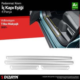 Resim S Dizayn S-Dizayn VW T-Roc Makyajlı Krom İç Kapı Eşiği 4 Prç. 2021 Üzeri 7636160 