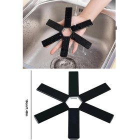 Resim Mena Rise Katlanabilir Plastik Nihale Isıya Dayanıklı Tencere Tava Altlığı Yer Kaplamaz Nihale 