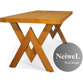 Resim Neiwel Hias Doğal Ahşap Mutfak Ve Yemek Masası-120-280 Açık Ceviz 