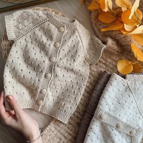 Resim Elörgüsü Naturel Bebek Yeleği - Bej / 1 yaş 