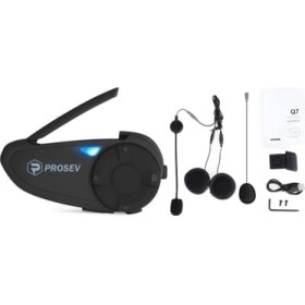 Resim Prosev Q7 Motosiklet Intercom Bluetooth 5.0 Kulaklık (7 Kişilik) 