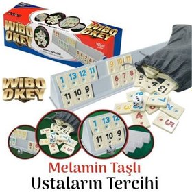 Resim Wibo Büyük Boy Kaliteli Plastik Okey Takımı Melamin Taşlı 43 Cm ( Fildişi Taş Rengi ) 