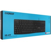 Resim EVEREST KB-619, USB Kablolu, Türkçe Q, Multimedya Klavye (Siyah) 