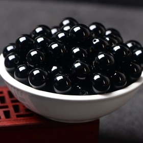 Resim 4-20mm Akrilik Akik Renkli Katı Siyah Yuvarlak Boncuklar, paket başına yaklaşık 5-500 adet, bilezikler, kolyeler ve cep telefonu zincir aksesuarları yapmak için kullanılabilir 