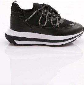 Resim Dgn 2021 Kadin Kalin Taban Spor Ayakkabi 2021-2026-R1534 Siyah 