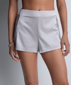 Resim Midnight Whisper Shorty Dantelli Stretch İpek Şort Külot - Siyah / 38 