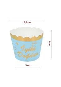 Resim Cupcake Kek Kapsülü Iyiki Doğdun. 12 Adet - Mavi 