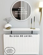 Resim TALAŞTOZUM Beyaz Petek Üstü Tak Çıkar , Uçan Raf & Dresuar Duvar Montajsız Oval Kesim 80 Cm 
