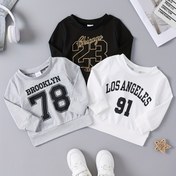 Resim 3 adet Bebek Erkek Atletik Giyim - Brooklyn, Los Angeles, Chicago Şehir Baskısı - Rahat Polyester Karışımı Hızlı Kuruyan, Esnek ve Makinede Yıkanabilir Bahar/Sonbahar Kış Rahat Kıyafet, Sevimli Sweatshirtler için İdeal Seçim 