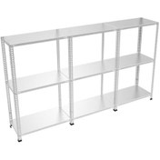 Resim Rafburada 3 Katlı 3'Lü Bitişik Galvaniz Çelik Raf. Depo, Dosya, 