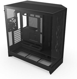 Resim NZXT H9 Flow 2025 Orta Kule ATX PC Kasası, Büyük Çift Odacıklı Tasarım, 3x 140mm + 1x 120mm Fan Dahil, 420mm Radyatör Desteği, Temperli Cam, Back-Connect Hazır, Siyah 