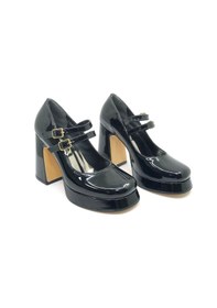 Resim Feles Gidi Jane Platform Topuk Kadın Klasik Topuklu Ayakkabı Siyah-Rugan 