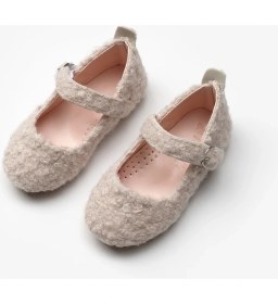 Resim Le Mabelle Krem Peluş Teddy Kız Çocuk Ayakkabı 