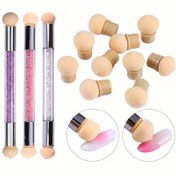 Resim Çift uçlu Sünger Gradient Kalemi Tırnak Sanatı için, Yıkanabilir, 4 Yedek Sünger Başlığı Dahil, Gradient Tırnak Cilası / Jeli için DIY Kiti 