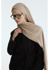 Resim Mirsoy Scarf İpeksi Jakar Şal Mira Desen Açık Vizon 