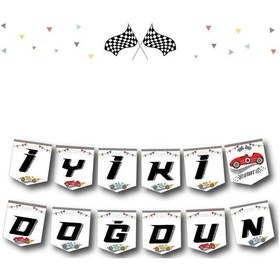 Resim Yarış Arabaları Temalı İyi Ki Doğdun Yazı Banner Tüm Yaşlar 