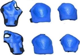 Resim Çocuk Dizlik Dirseklik Bileklik Koruyucu Set 6 Parça Çocuk Guvenlık Seti Mavi Renk 