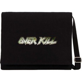 Resim Overkill Logo Siyah Kanvas Postacı Çantası - Siyah 