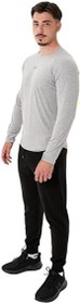 Resim MuscleCloth Elite Reglan Uzun Kollu T-Shirt Gri Melanj 