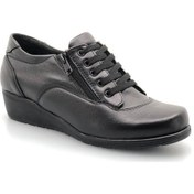 Resim Berfilla Fermuarlı Oxford Klasik Kadın Ayakkabı Siyah 