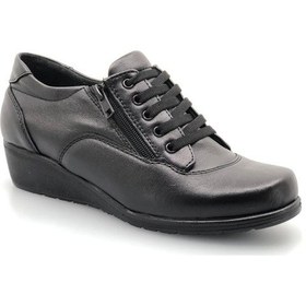 Resim Berfilla Fermuarlı Oxford Klasik Kadın Ayakkabı Siyah 