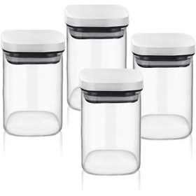 Resim Thn Cam Kavanoz - Cam Erzak Saklama Kavanoz 4 Lü Set 250 Ml.borosilikat Cam 