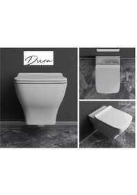 Resim Dura Petra Rimles Asma Klozet Kanalsız ve Duroplast Yavaş Kapanır 