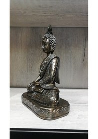 Resim Bronz Rengi Buda Heykelciği Büyük Boy 26 Cm 