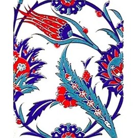 Resim Armada Çini 20x25 Cm Ac 313 Lale Desenli Kütahya Çini Seramik Karo 