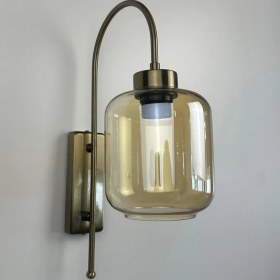 Resim Bamyum Serra Bal Rengi Cam Aplik Duvar Lambası Modern Otel Cafe Vintage Salon Yatak Odası Merdiven Retro 