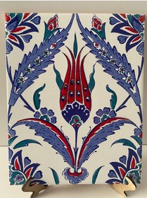 Resim Armada Çini 20x25 Cm Ac 1002 Kütahya Çinisi Lale Desenli Çini Karo 