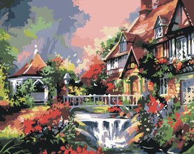 Resim Sayılarla Boyama Seti - Göl Evi - 80x100 