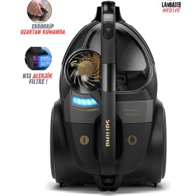 Resim Philips PowerCyclone 10 Yüksek Emüş Gücü Performanslı Premium 899 Watt Toz Torbasız Süpürge, Onerous Lambader Hediye! 