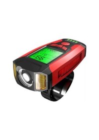 Resim Forte Gt 3 In 1 Bisiklet El Feneri 5 Led Fonksiyonlu Km Sayaçlı Su Geçirmez Far Kırmızı 