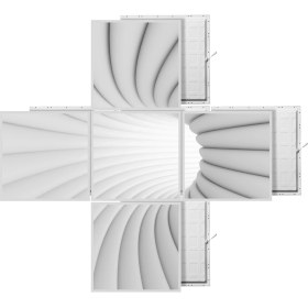 Resim Gök Panel 60 x 60 LED Panel Aydınlatma Desenli 3x3 5'li Grup Özel Seri 46511449SA 